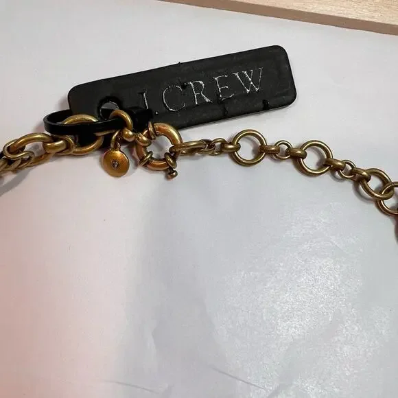 J CREW Coral and Blue Beads with Crystals 18-20 in Statement Necklace - Picture 6 of 6